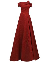 Gemy Maalouf - Jacquard Bow-Detail Maxi Dress - Lyst