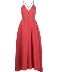 Brunello Cucinelli - Open-back Cotton Maxi Dress - Lyst
