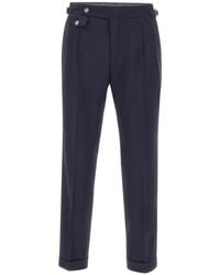 Barba Napoli - Pleat Buckle Virgin Wool Trousers - Lyst