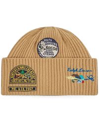 Polo Ralph Lauren - Patch-Detail Ribbed-Knit Beanie - Lyst