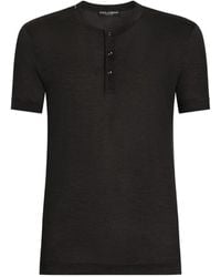 Dolce & Gabbana - Silk Serafino T-Shirt - Lyst