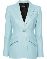 Versace - Single-breasted Leather Blazer - Lyst