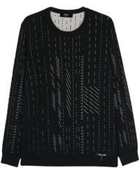 Fendi - Jacquard-Pullover mit rundem Ausschnitt - Lyst