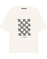 KARL LAGERFELD - Monogram-Embossed T-Shirt - Lyst