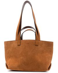 A.P.C. - Logo-Embossed Suede Tote Bag - Lyst