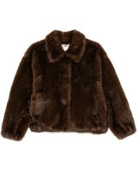 VALENTINI 1972 - Faux-Fur Wide Collar Jacket - Lyst