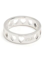 Stolen Girlfriends Club - Heartless Band Sterling- Ring - Lyst