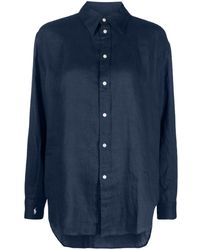 Polo Ralph Lauren - Logo-embroidered Long-sleeve Linen Shirt - Lyst