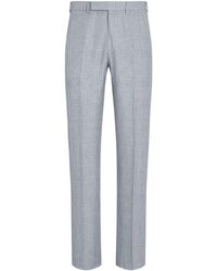 Zegna - Crossover Checked Wool Trousers - Lyst
