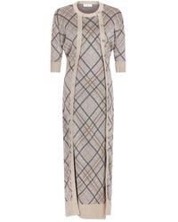 Rabanne - Robe-Cardigan À Carreaux - Lyst