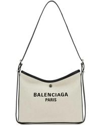 Balenciaga - Logo-Print Canvas Shoulder Handbag - Lyst