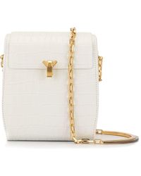 the VOLON Po Box Croc Effect Bag - White