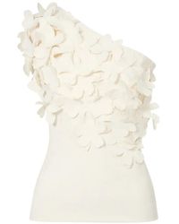 Liviana Conti - Henriette Floral-Appliqué One-Shoulder Top - Lyst