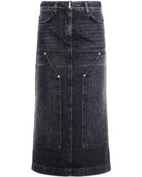 Givenchy - High-rise Denim Midi Skirt - Lyst