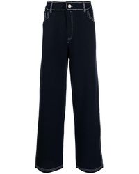 Barrie - Contrast-stitching Denim-effect Trousers - Lyst