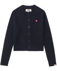 A Bathing Ape - Heart-Badge Buttoned Cardigan - Lyst
