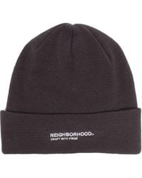 Neighborhood Embroidered-logo Detail Beanie - Grey
