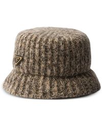 Prada - Mélange Knit Bucket Hat - Lyst