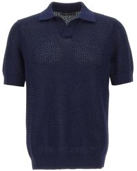 FILIPPO DE LAURENTIIS - Textured V-Neck T-Shirt - Lyst