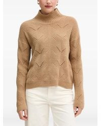 Benetton - Openwork Mock-Neck Sweater - Lyst