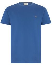 GANT - Logo-Embroidered T-Shirt - Lyst