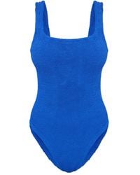 Hunza G - Square-Neck Crinkle Swimsuit - Lyst