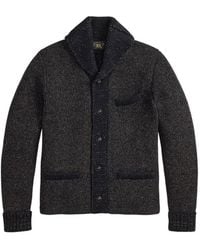 RRL - Shawl-Lapel Waffle-Knit Cardigan - Lyst