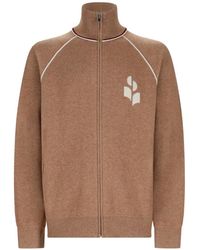 Isabel Marant - Sergio Logo-Embroidered Zip-Up Cardigan - Lyst