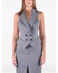Elisabetta Franchi - Wool Vest With Lettering Print - Lyst