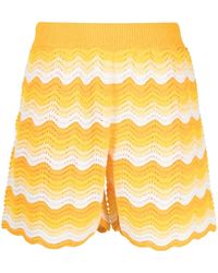 CASABLANCA - Scalloped-Knit Shorts - Lyst