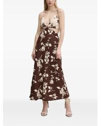 Abercrombie & Fitch - Cut-Out Floral-Pattern Midi Dress - Lyst