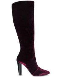Saint Laurent - Lily Velvet Boots - Lyst