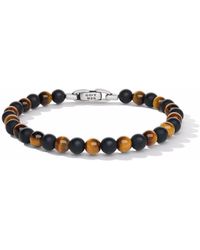 David Yurman - Sterling Silver Spiritual Beads Alternating Onyx And Tiger Eye Bracelet - Lyst
