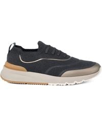 Brunello Cucinelli - Knitted Slip-On Sneakers - Lyst