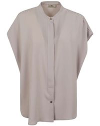 Herno - Blouse À Mancherons Et Col Officier - Lyst