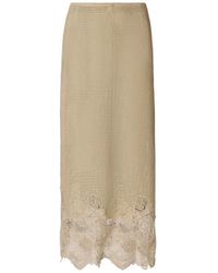 Fabiana Filippi - Lace-Detail Perforated Midi Skirt - Lyst