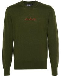 Versace - Embroidered-logo Wool Jumper - Lyst