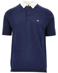 Emporio Armani - Contrast-Collar Polo Shirt - Lyst