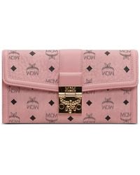 MCM - Tracy Monogram Clasp Wallet - Lyst