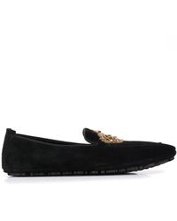 Dolce & Gabbana Embroidered Slippers - Black