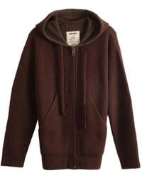 Uma Wang - Ribbed-Knit Zip-Up Hoodie - Lyst