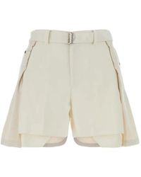 Sacai - Belted Denim Shorts - Lyst