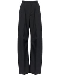 MM6 by Maison Margiela - Wool Wide~Leg Trousers - Lyst
