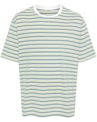 AURALEE - Striped Cotton T-shirt - Lyst