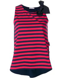 Moncler Striped Bow Detail Vest Top - Blue