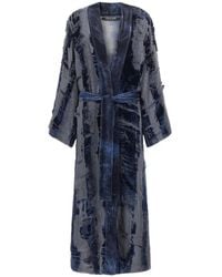 Roberto Cavalli - Devoré-Effect Belted Oversized Coat - Lyst