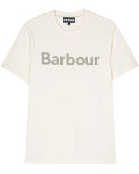 Barbour - Katoenen T-Shirt Met Logoprint - Lyst