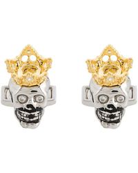 Tateossian Gemelli King Skull Show Off - Metallizzato