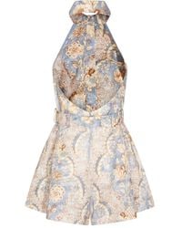 Zimmermann - Halter Belted Playsuit - Lyst