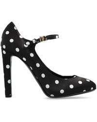 Dolce & Gabbana - Bianca Polka-Dot Satin Pumps - Lyst
